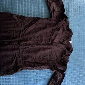 Long sleeve Black Button-Up Jumpsuit